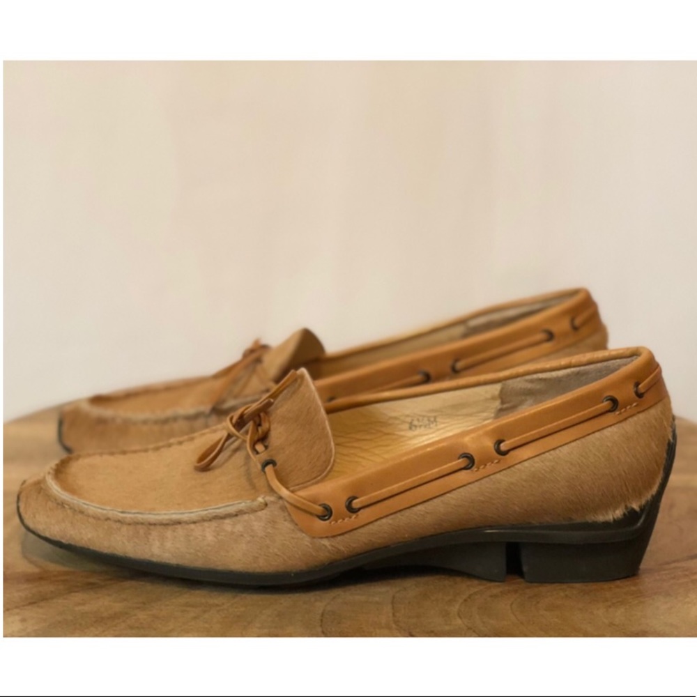 Via Spiga Cow Hide Loafers Fur Leather Shoes 6.5 - Picture 3 of 8